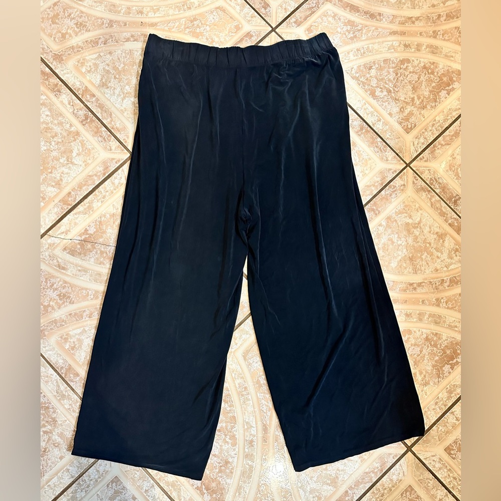 Eileen Fisher Cupro Knit Wide-Leg Pleated Pants - Picture 7 of 14